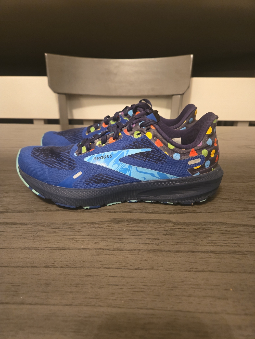 Brooks Women's Launch 9 Running Shoes Blue/Peacoat/Yellow Size 8 Medium